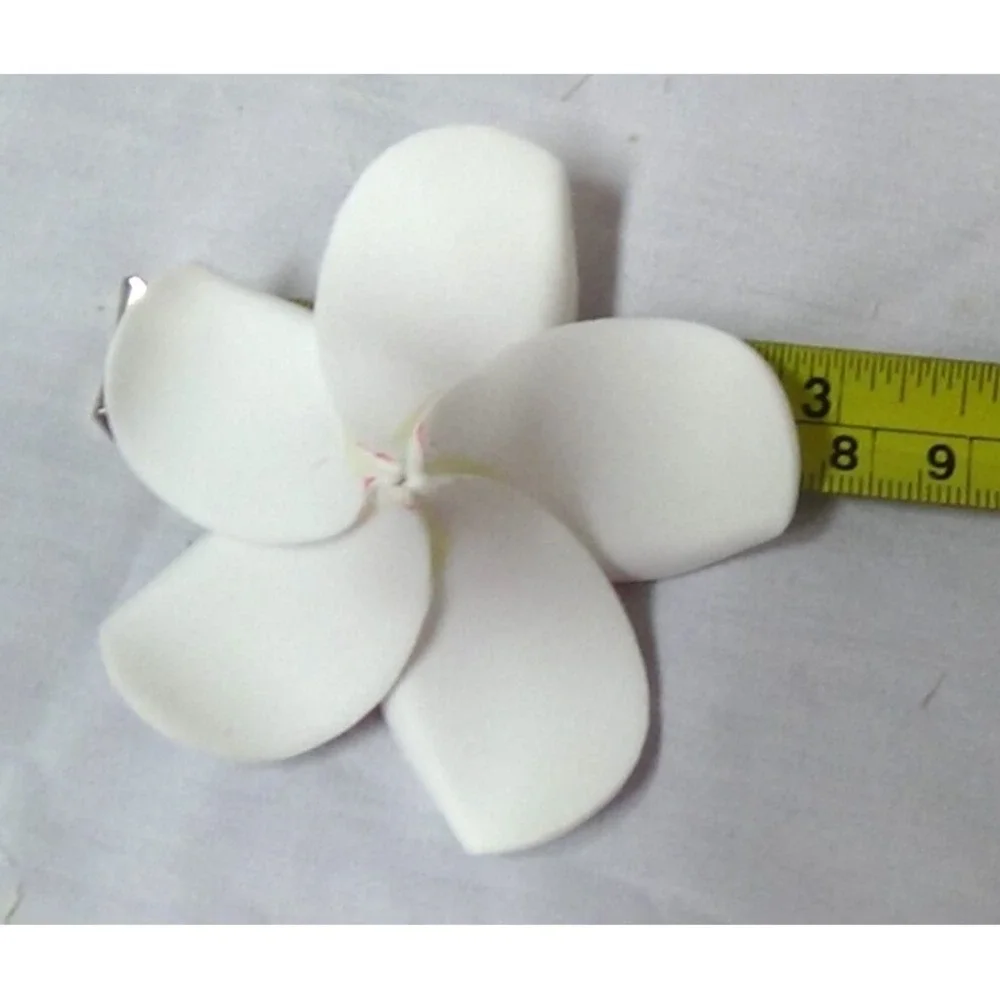 Plumeria Flowers Foam Artificial 100 White & Pink Hair Wedding Decor Lei #023